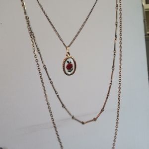 Vintage multilayer Rose necklace